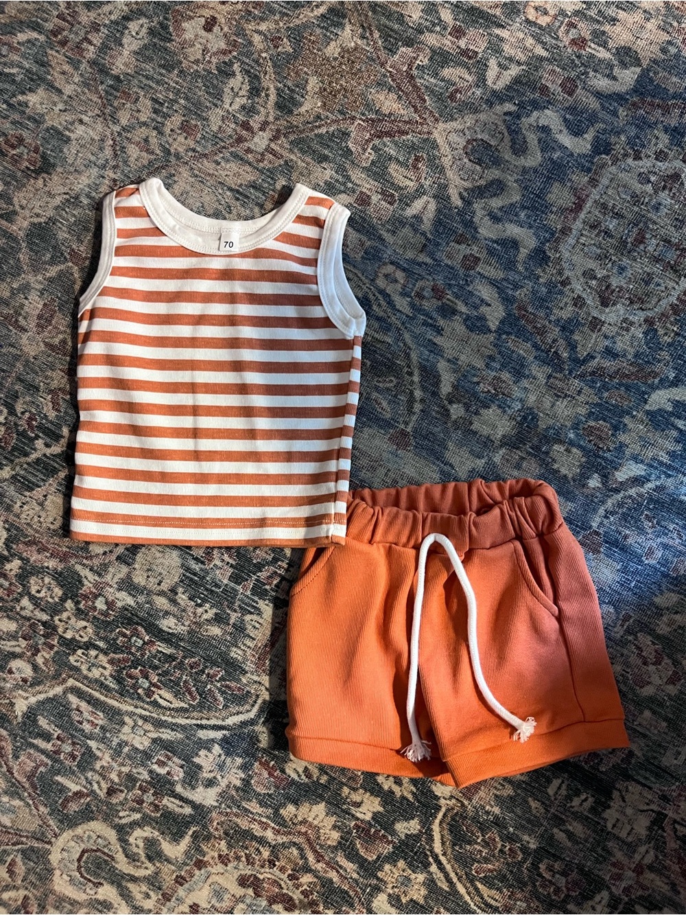 Kids Striped Tank Top & Shorts Set - 6-9M